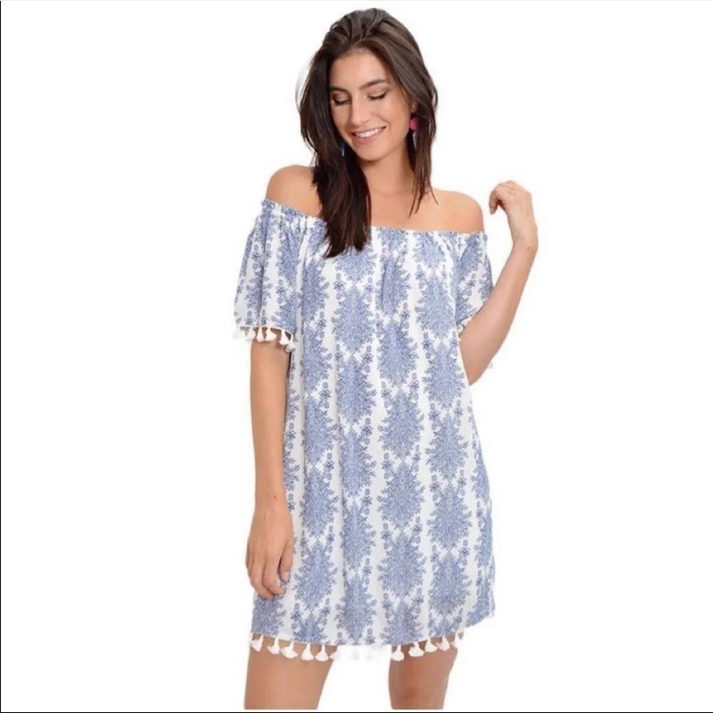 Heartloom Ria Off Shoulder Tassel Dress